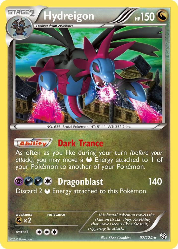 Hydreigon Holo 97/124 Pokémon Dragons Exalted Raw