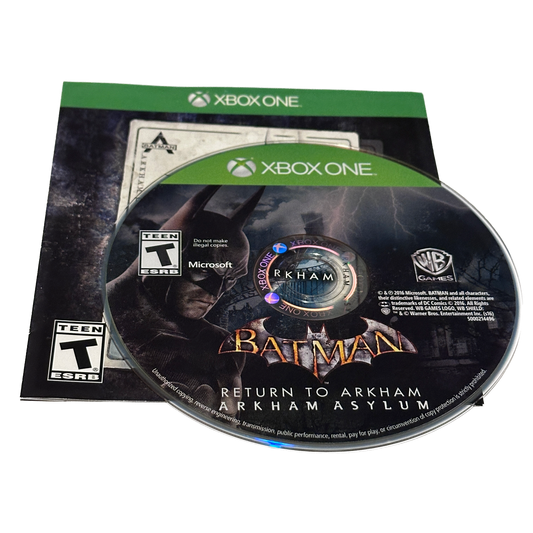 Batman Return to Arkham Asylum, Arkham Asylum Xbox One Loose Disc & Codes