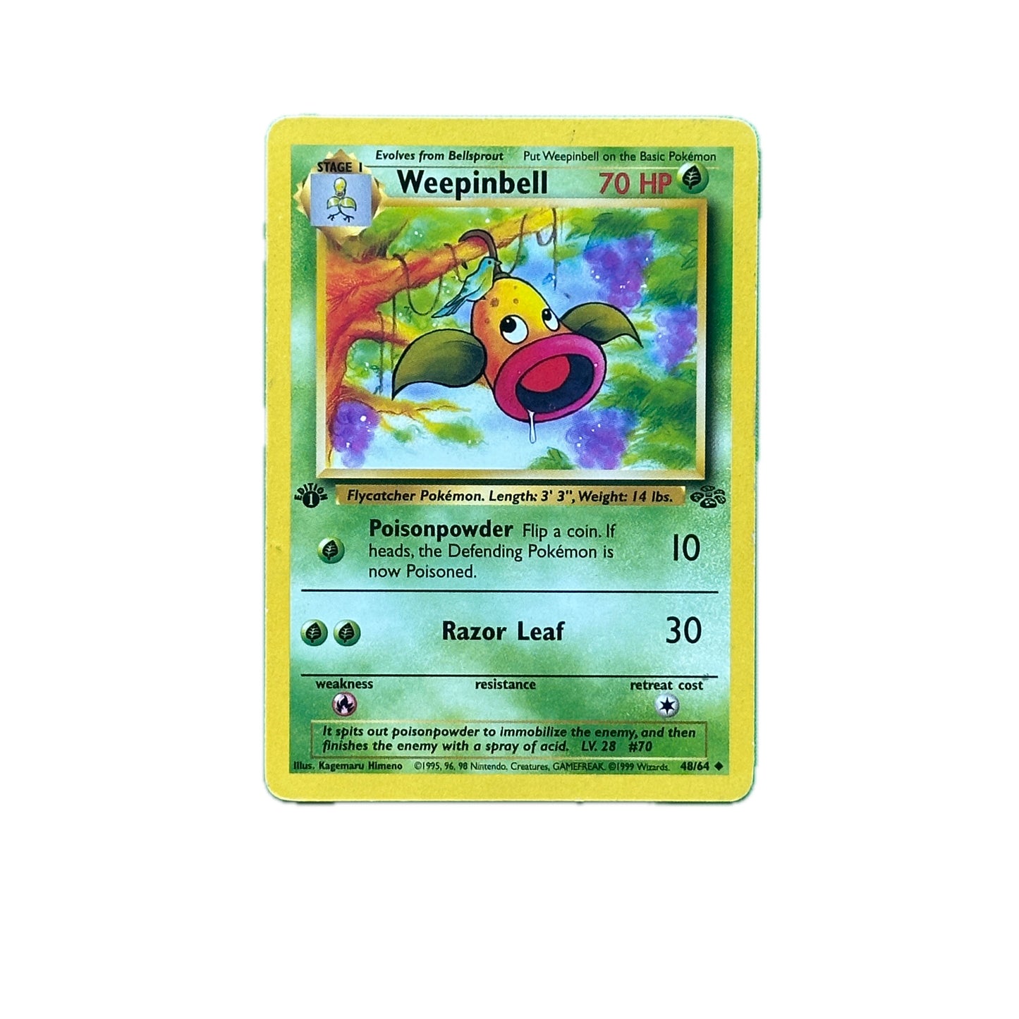 Weepinbell 48/64 1st Edition Pokémon Jungle Light Play