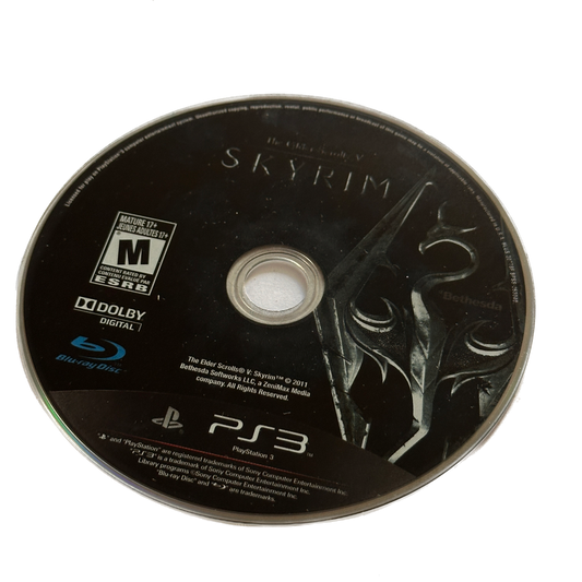 The Elder Scrolls V Skyrim Sony PS3 Playstation 3 Loose Disc