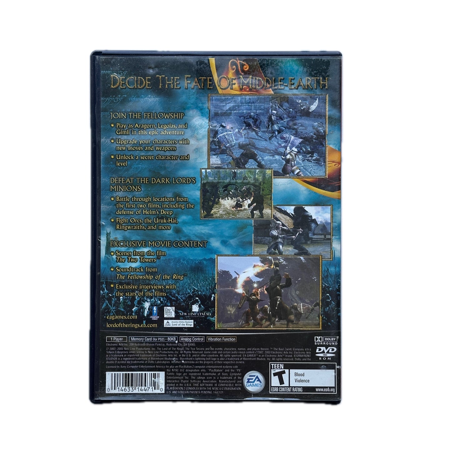 The Lord of The Rings The Two Towers Greatest Hits PS2 Playstation 2 Complete in Box