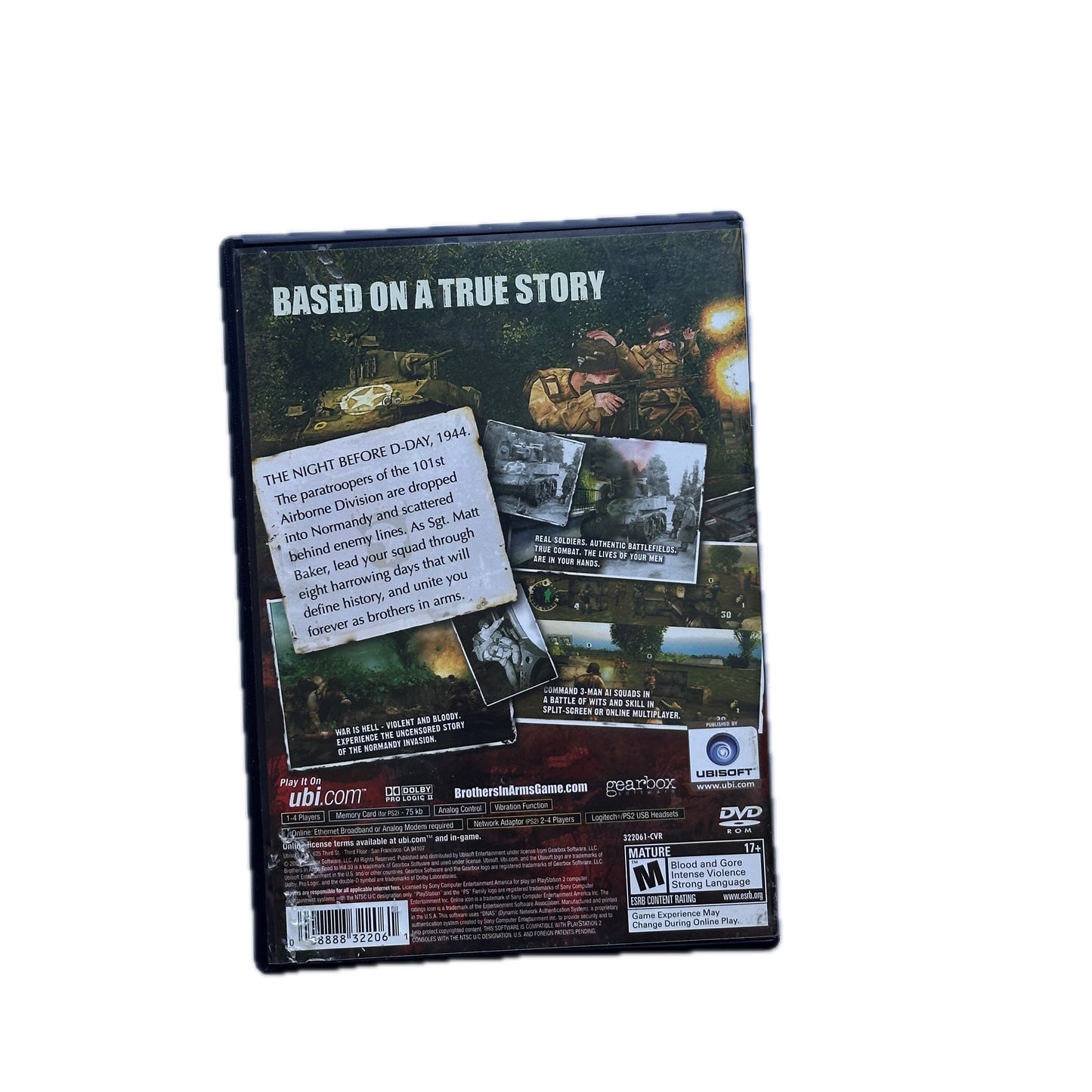 DVD cover with text 'Based on a True Story' and images of soldiers on a white background