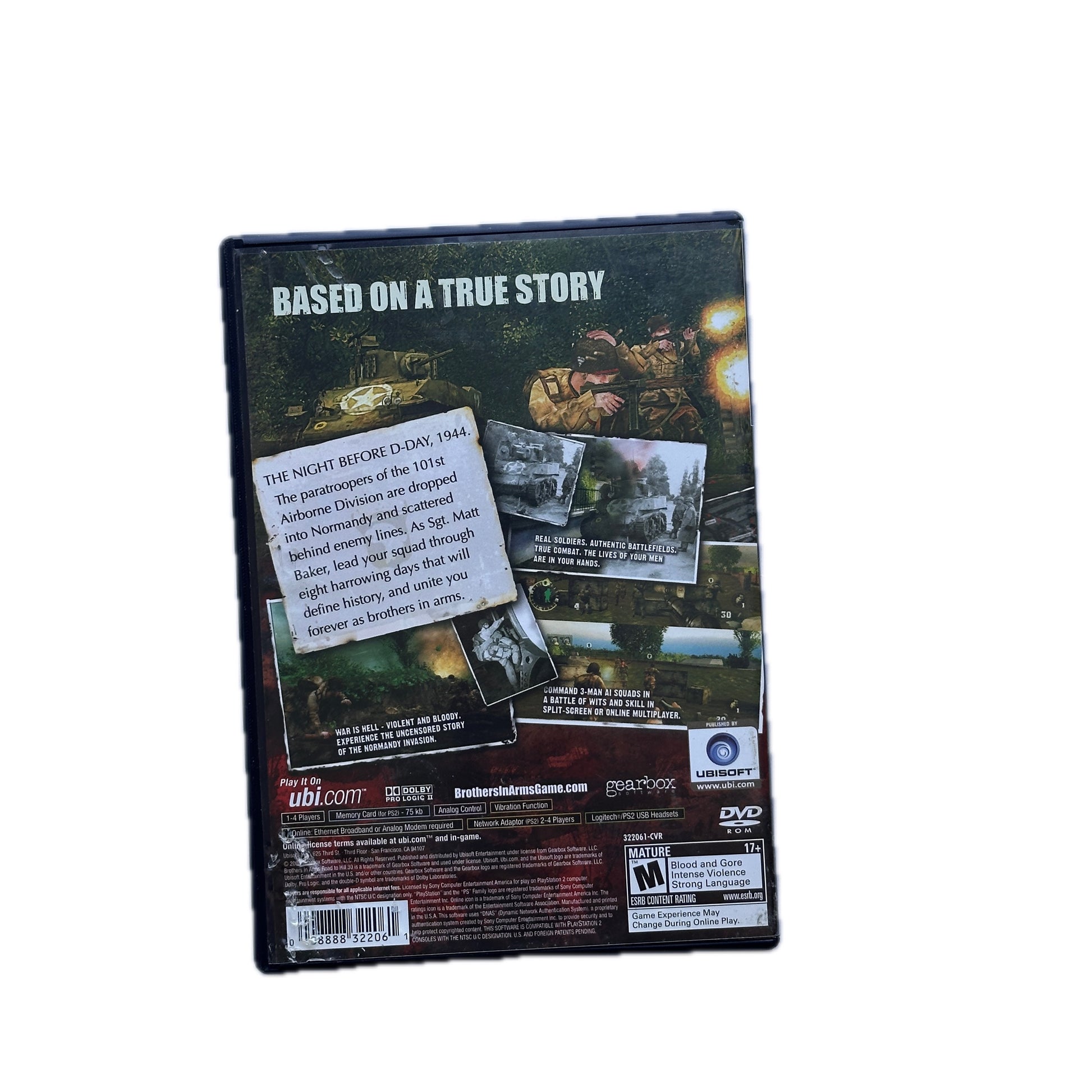 DVD cover with text 'Based on a True Story' and images of soldiers on a white background