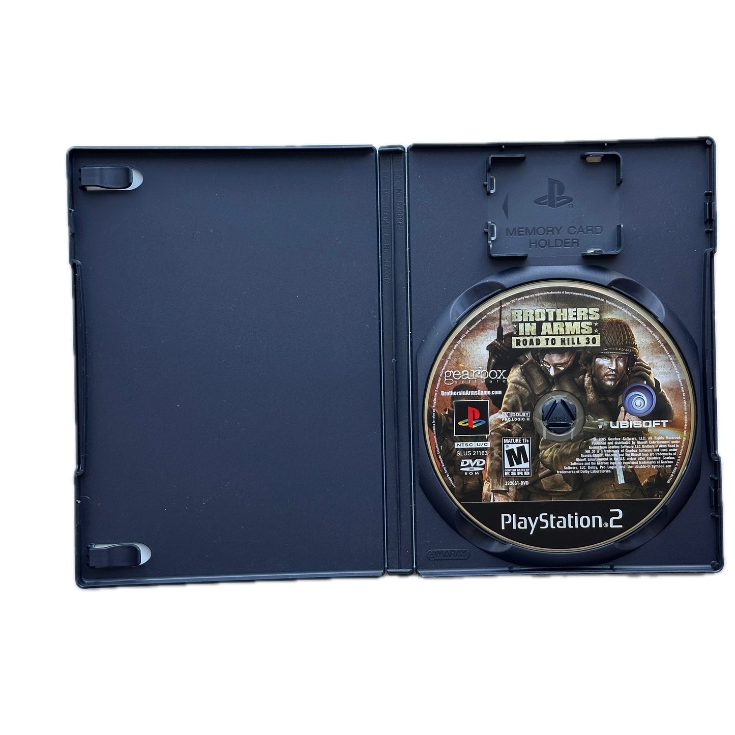 PlayStation 2 game disc in a case with 'Brothers in Arms' cover