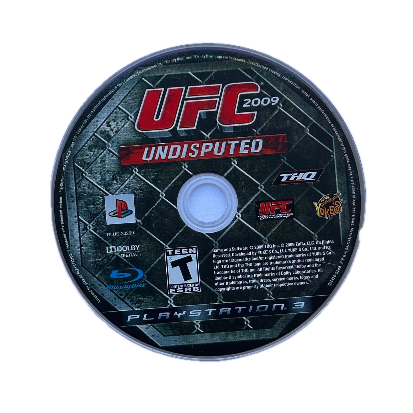 U.F.C. Undisputed 2009 PS3 Playstation 3 Loose Disc