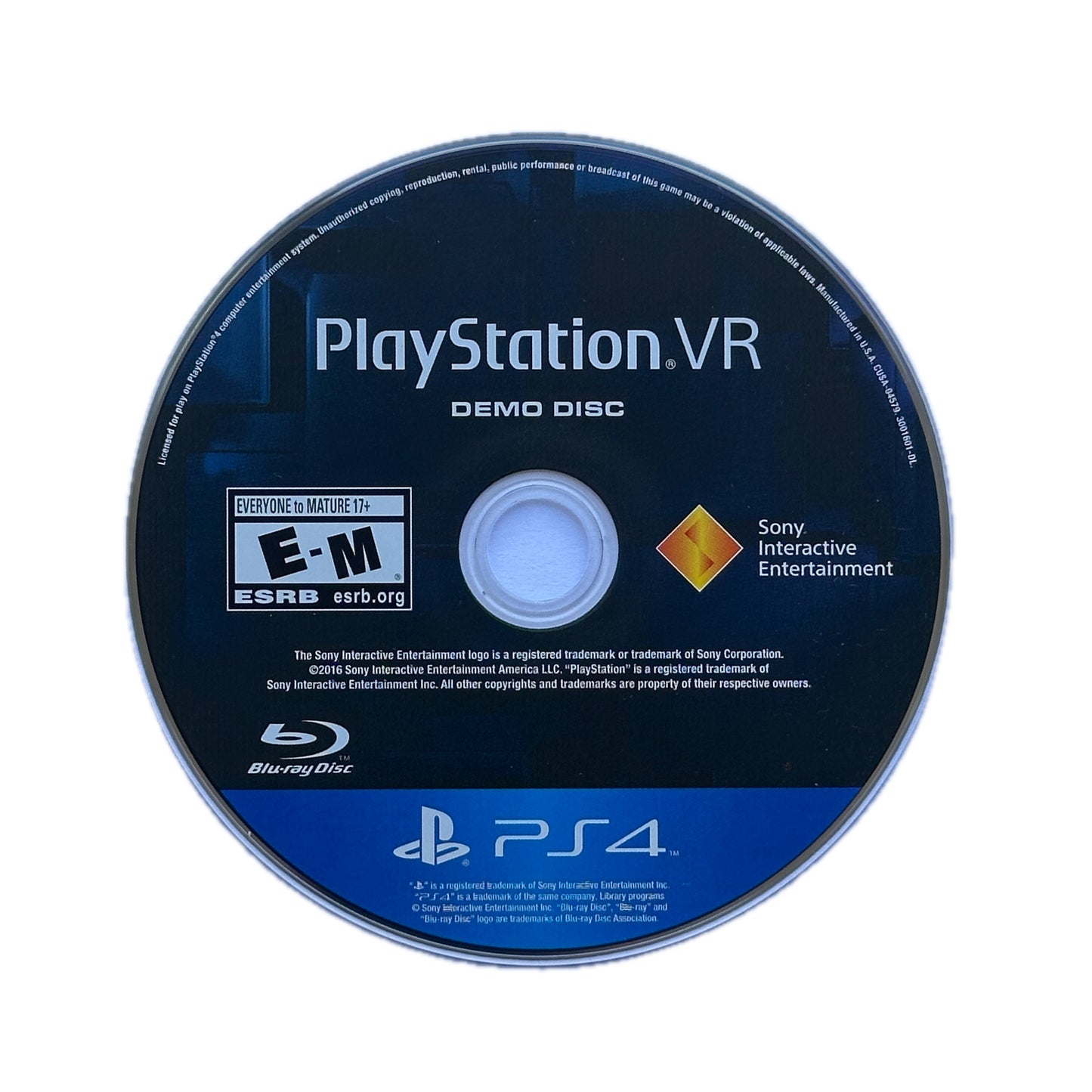 Playstation VR Demo Disc Sony PS4 Playstation 4 Loose