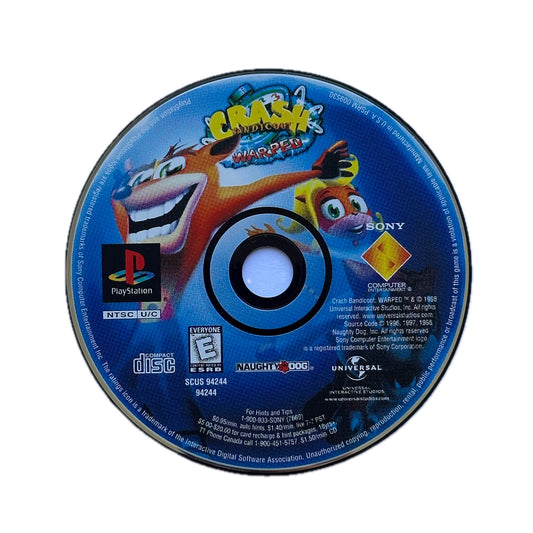 Crash Bandicoot 3 Warped PS1 Playstation 1 Loose Disc