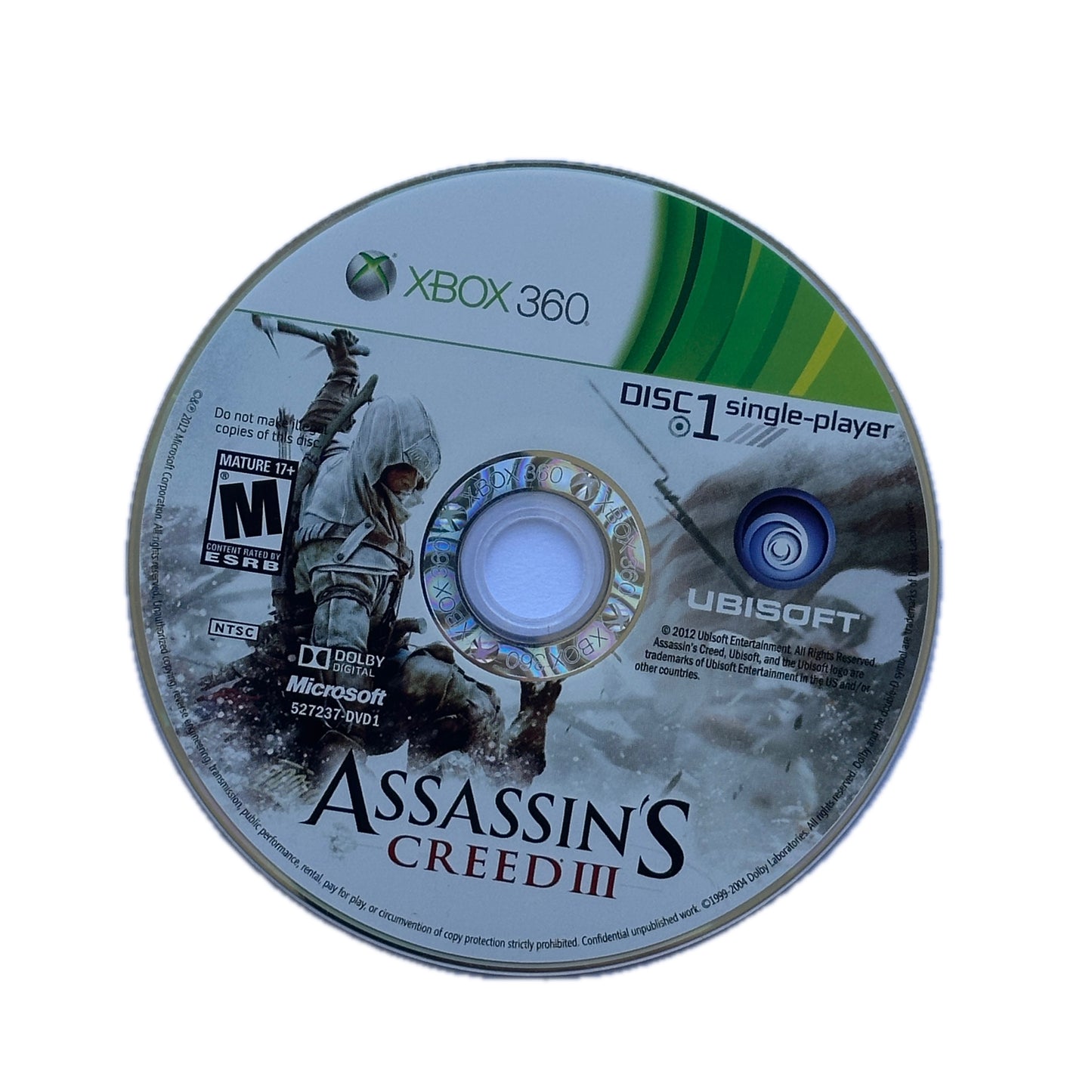 Assassins Creed III Xbox 360 Loose Disc(s)