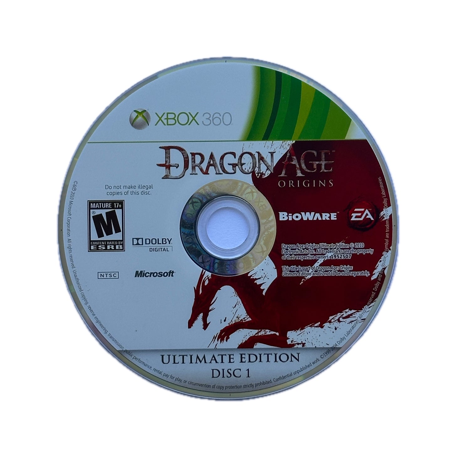Dragon Age Origins Awakening XBox 360 Loose Disc(s)