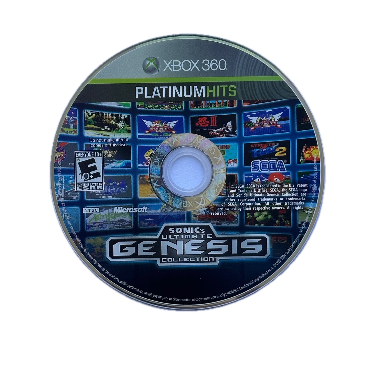 Sonic Ultimate Genesis Collection Platinum Hits Xbox 360 Loose Disc