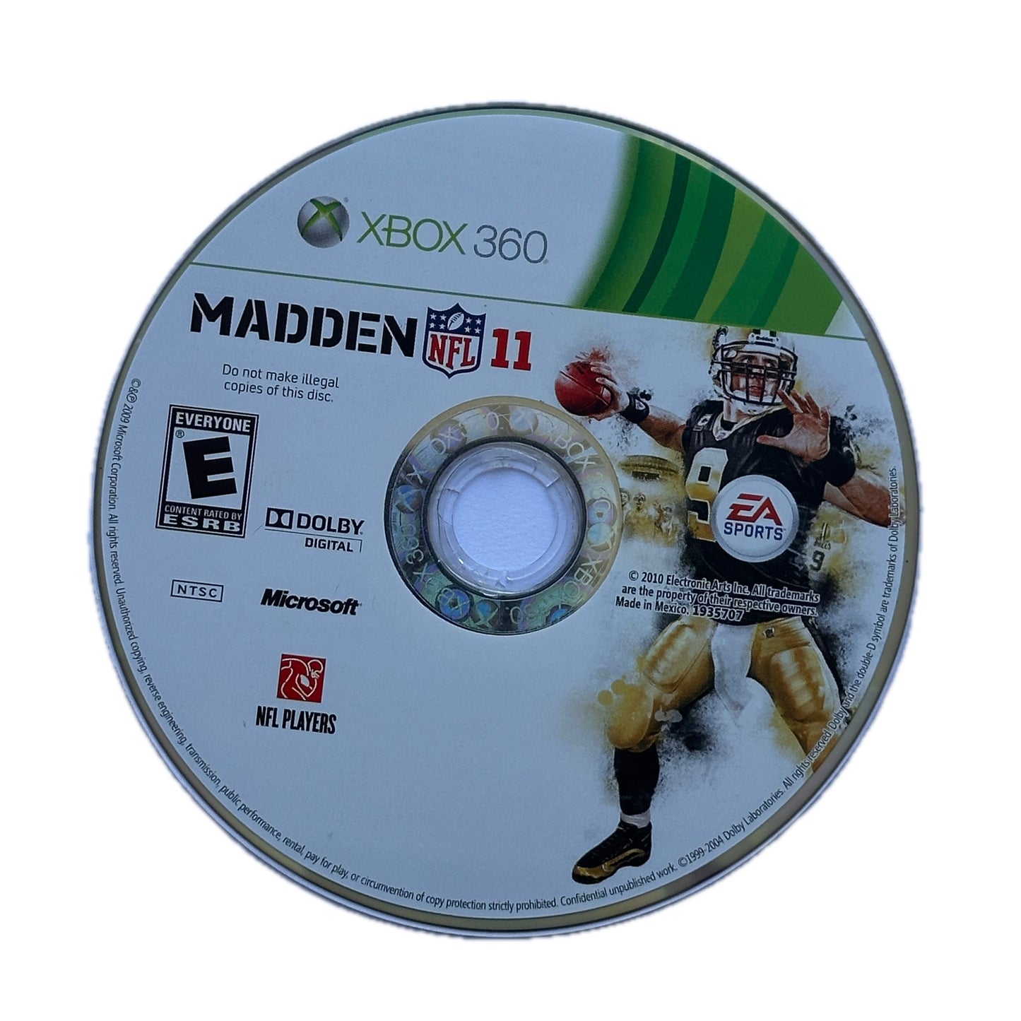 NFL Madden 11 XBox 360 Loose Disc