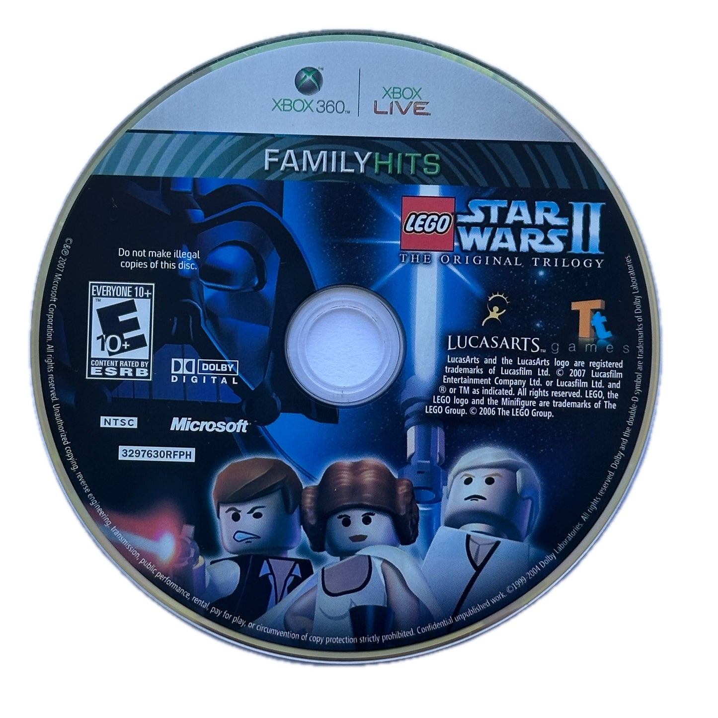 Lego Star Wars II The Original Trilogy Platinum Hits Xbox 360 Loose Disc