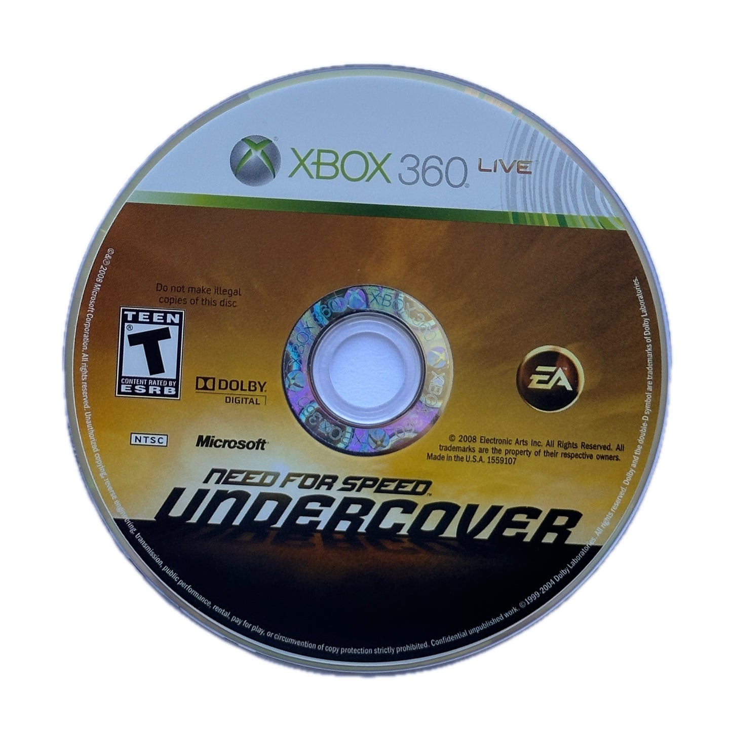 Need For Speed Undercover Xbox 360 Loose Disc