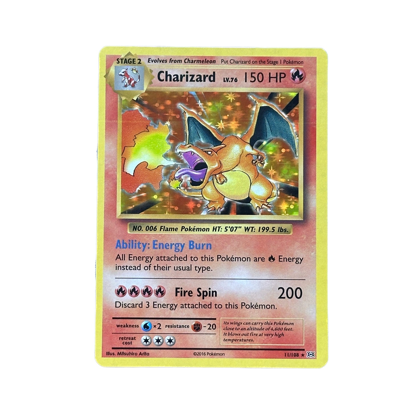 Charizard Holo 11/108 Pokémon XY Evolutions Raw Unplayed