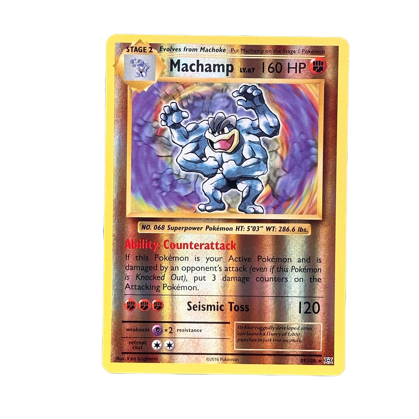 Machamp Reverse Holo 59/108 Pokémon XY Evolutions Raw Unplayed