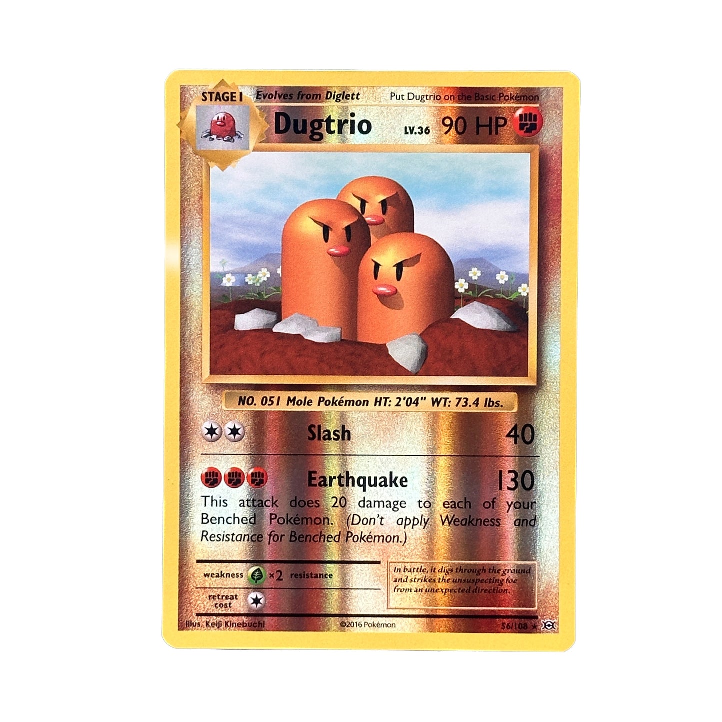 Dugtrio Reverse Holo 56/108 Pokémon XY Evolutions Raw Unplayed