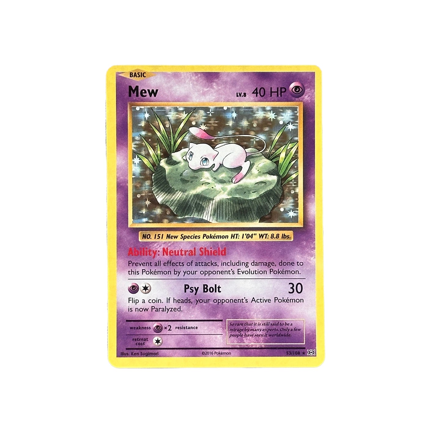 Mew Holo 53/108 Pokémon XY Evolutions Raw Unplayed