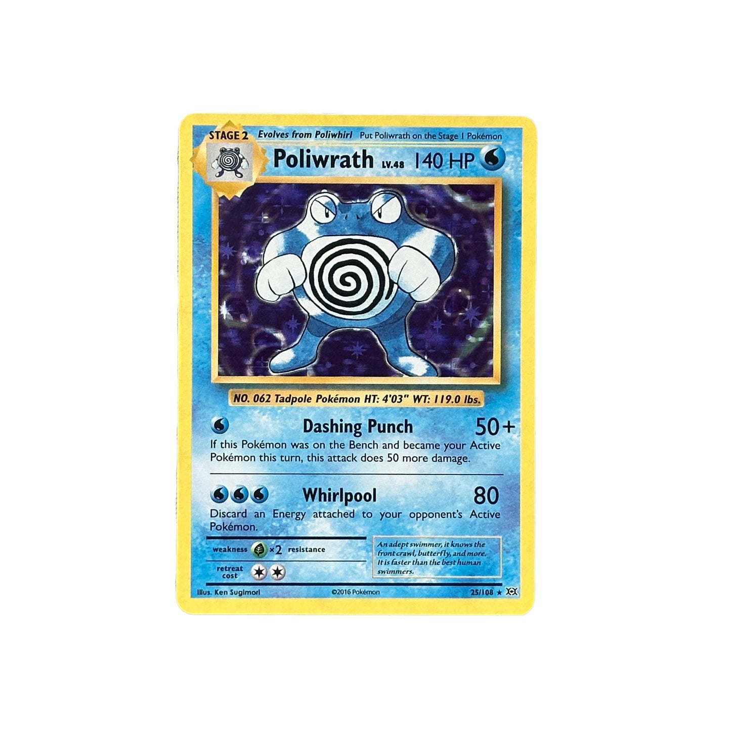 Poliwrath Holo 25/108 Pokémon XY Evolutions Raw Unplayed