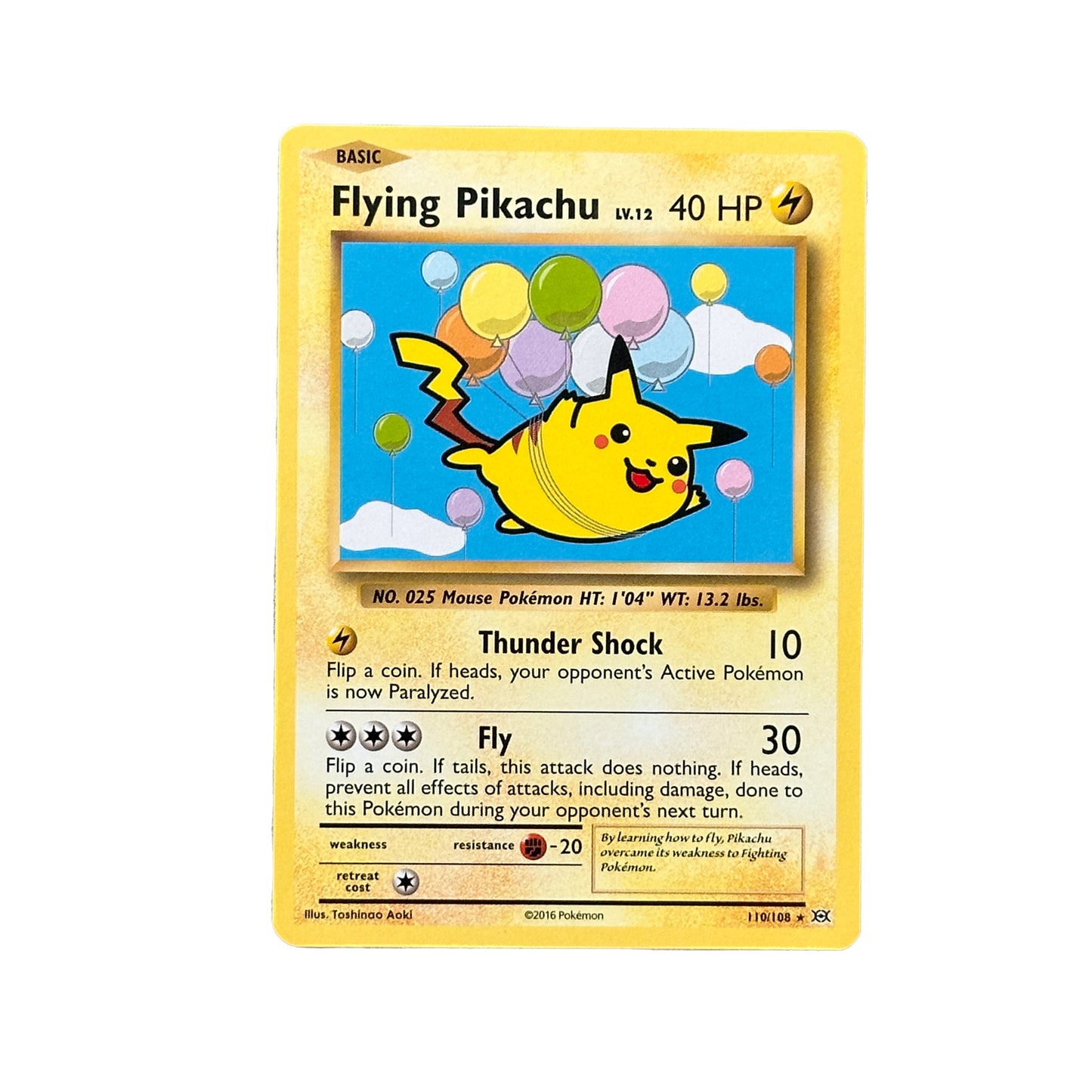 Flying Pikachu 110/108 Pokémon XY Evolutions Raw Unplayed