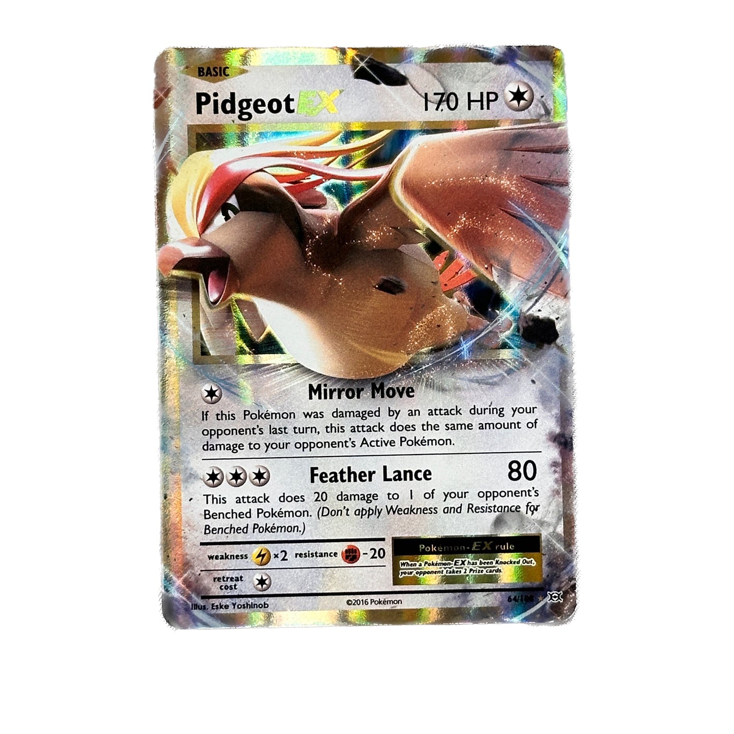 Pidgeot EX 64/108 Pokémon XY Evolutions Raw Unplayed