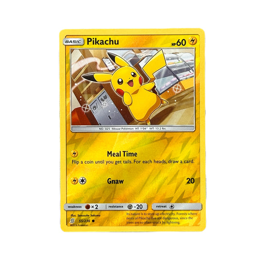 Pikachu Reverse Holo 55/236 Pokémon Unified Mind Raw Unplayed