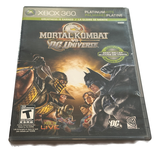 Mortal Kombat VS DC Universe Xbox 360 Platinum Hits Complete in Box