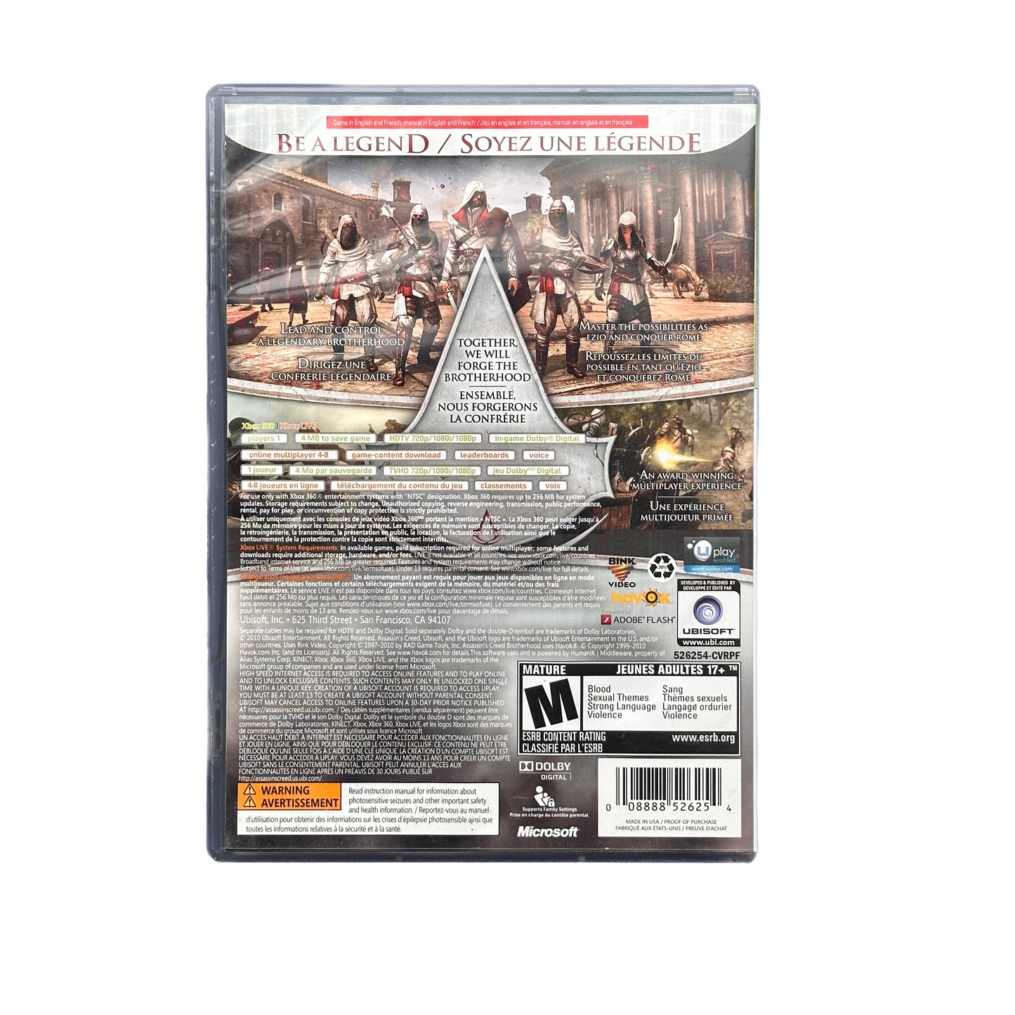 Assassins Creed Brotherhood Platinum Hits Xbox 360 Complete in Box