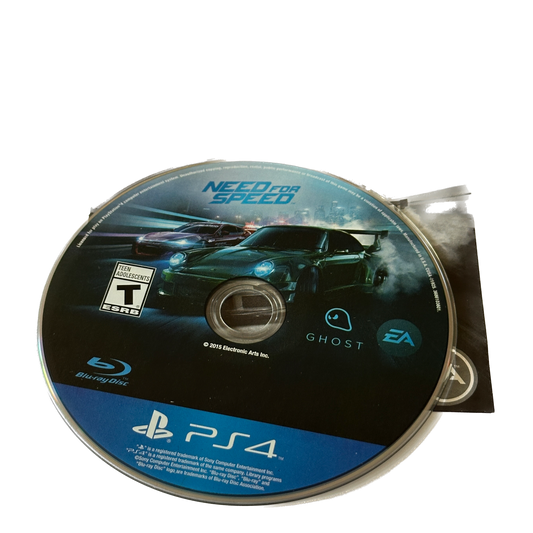 Need For Speed Sony PS4 Playstation 4 Loose Disc & Insert