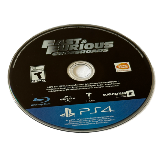 Fast & Furious Crossroads Sony PS4 Playstation 4 Loose Disc