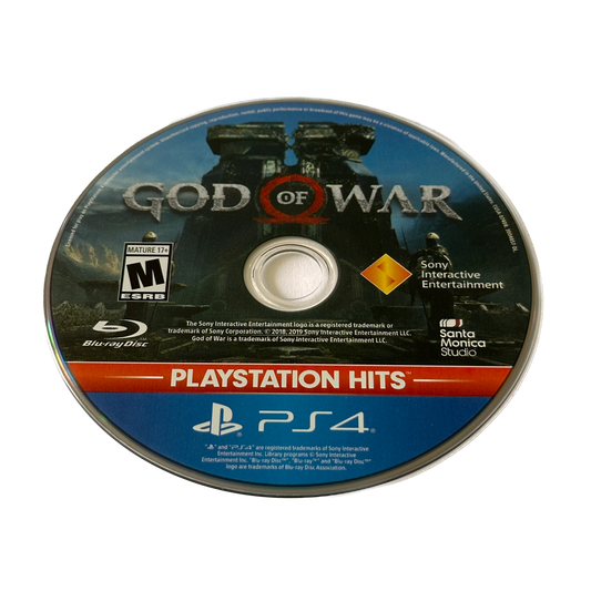 God of War Playstation Hits Sony PS4 Playstation 4 Loose Disc