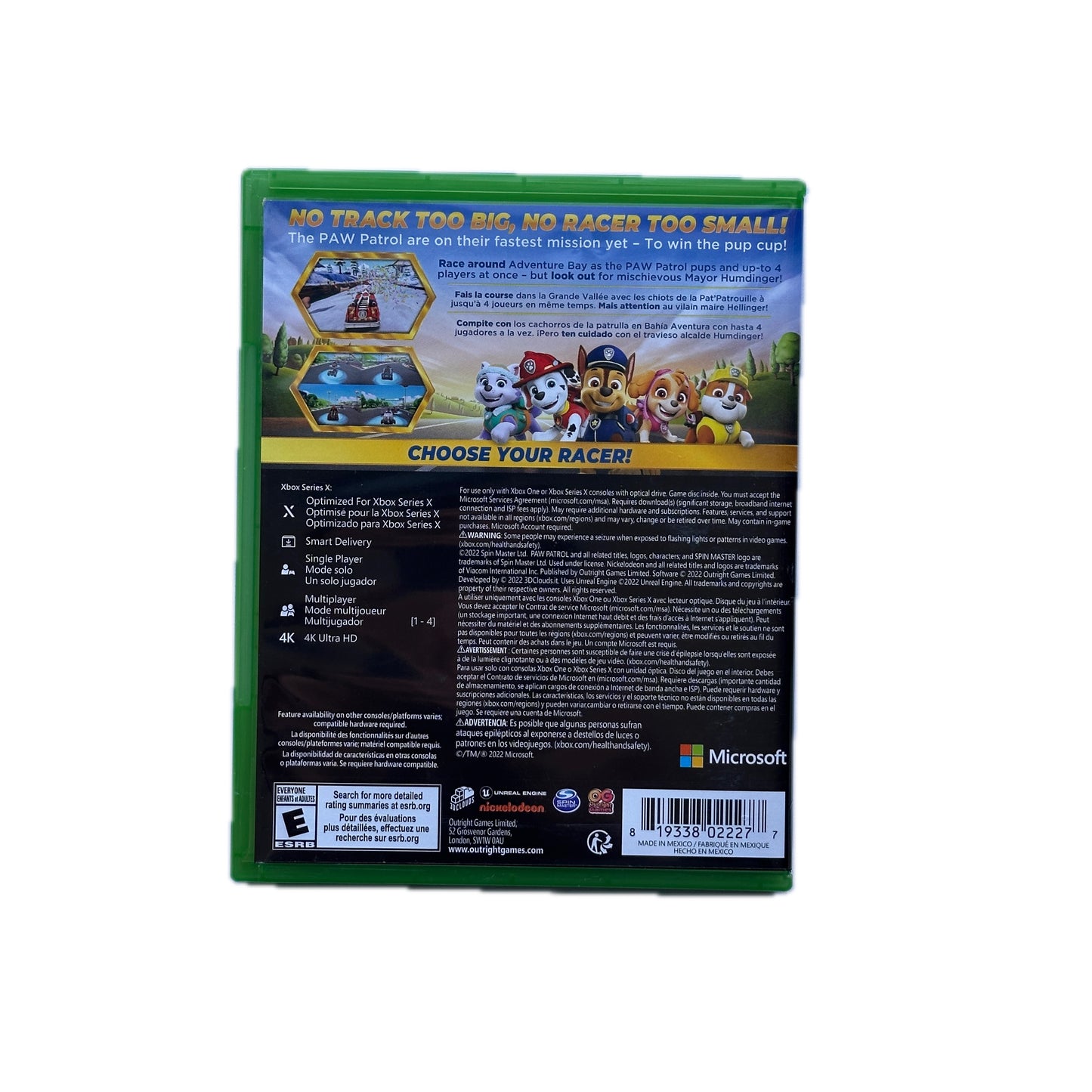 Paw Patrol Gand Prix Xbox Series X & Xbox One Complete in Box