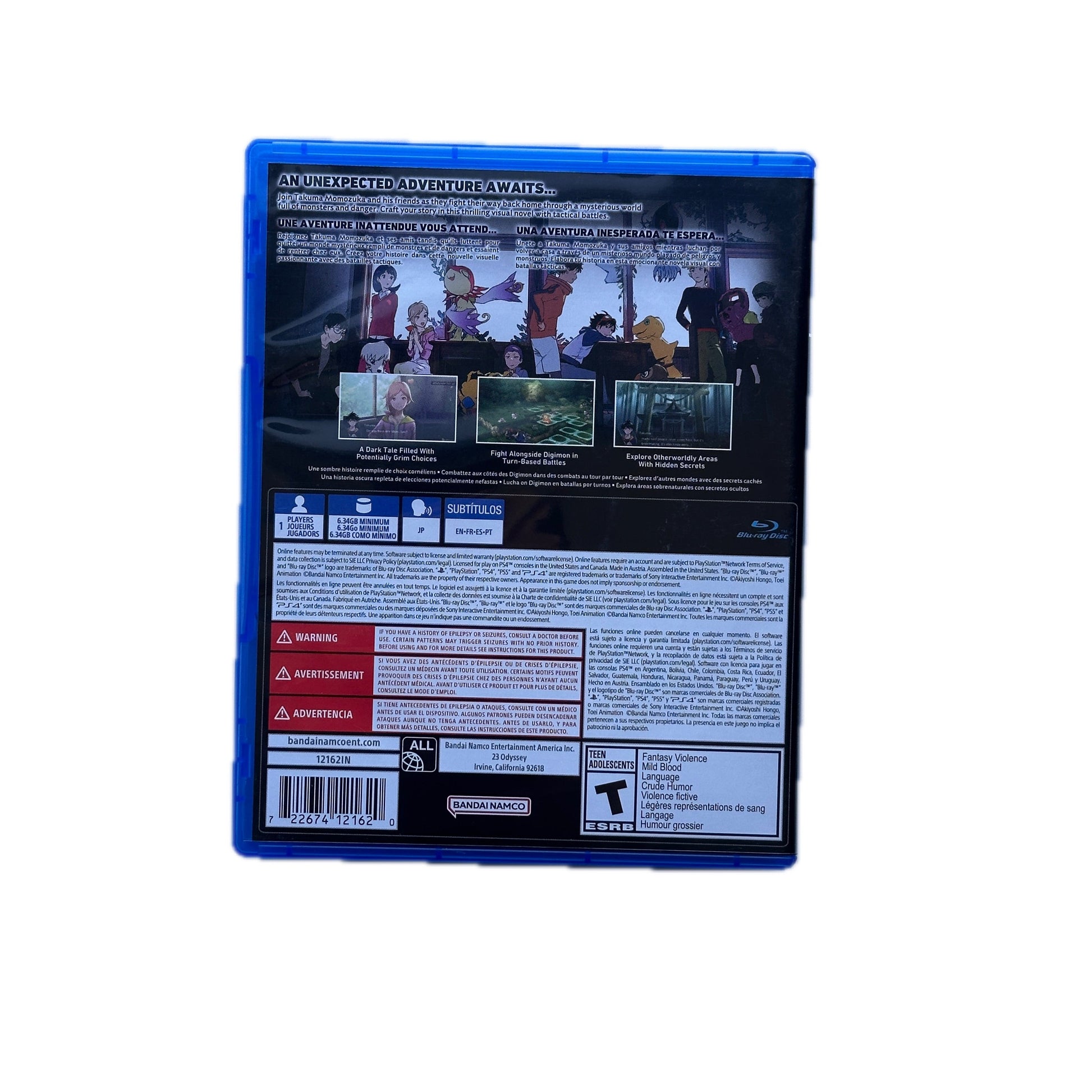 Blu-ray case with movie scenes and text on a white background