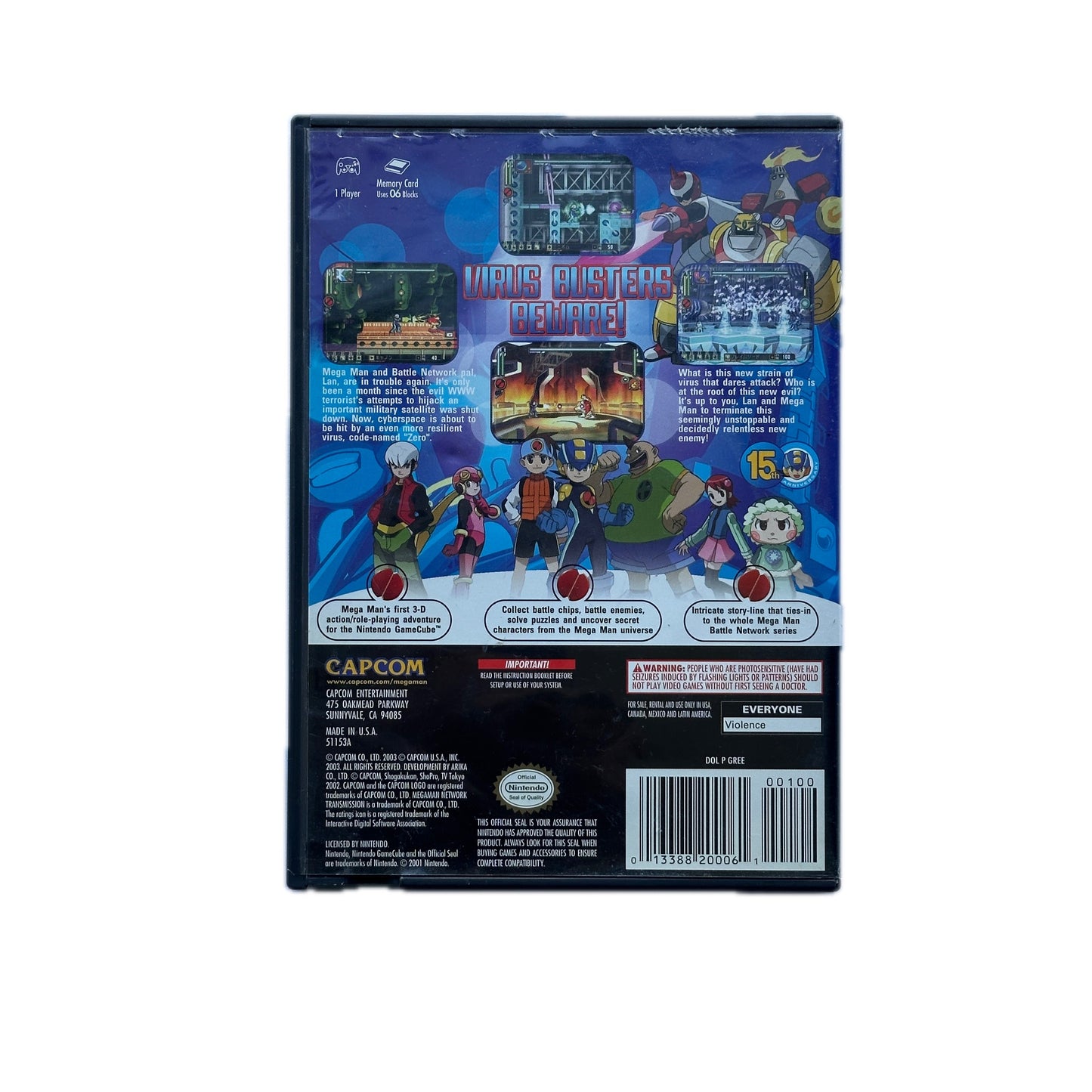 Back Cover of Mega Man Network Transmission Nintendo Gamecube