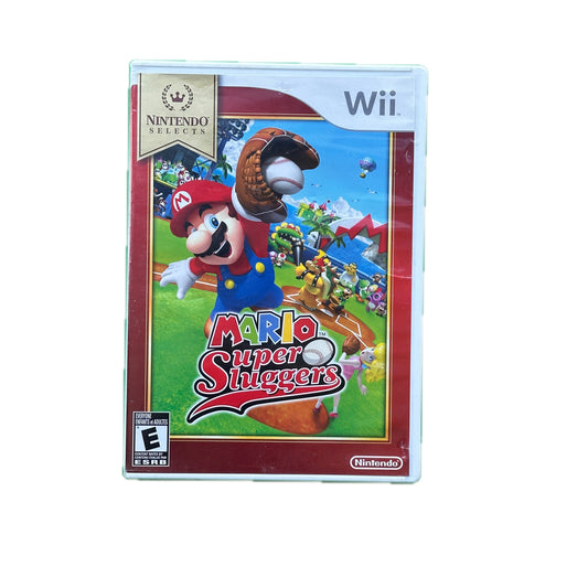 Nintendo Wii game case for 'Mario Super Sluggers' on a white background