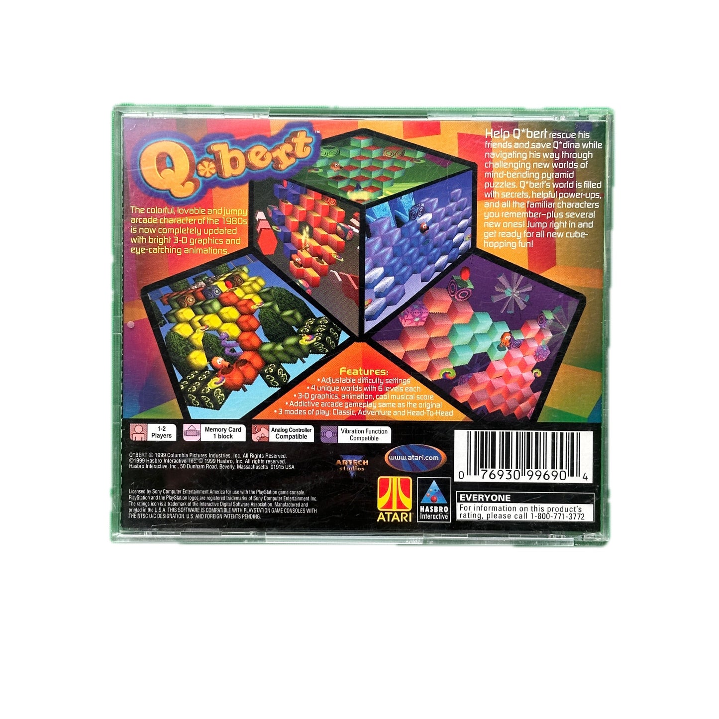 Q*Bert Sony PS1 Playstation One Complete in Box