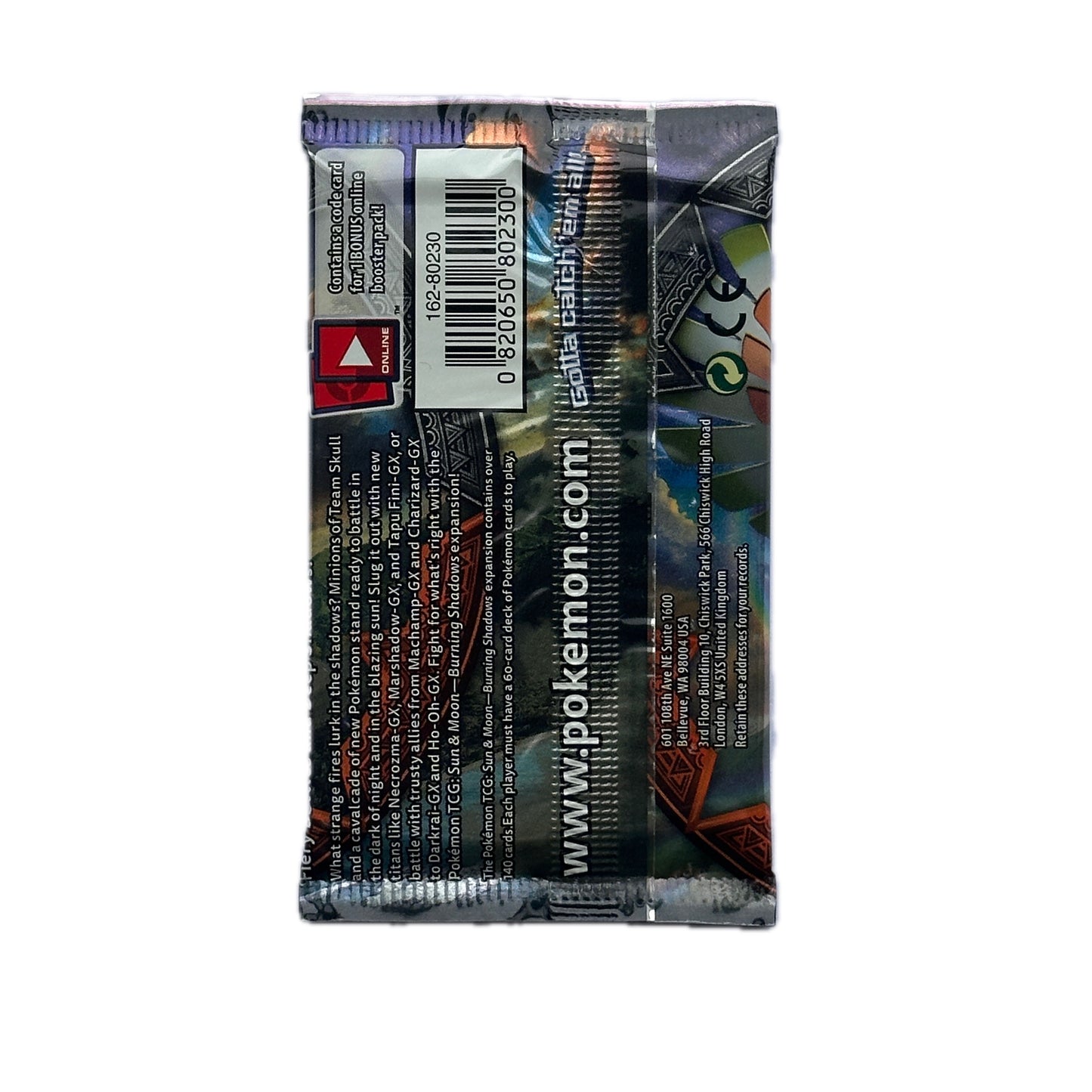 Pokémon Sun & Moon Burning Shadows Booster Pack Ho-Oh-GX Artwork