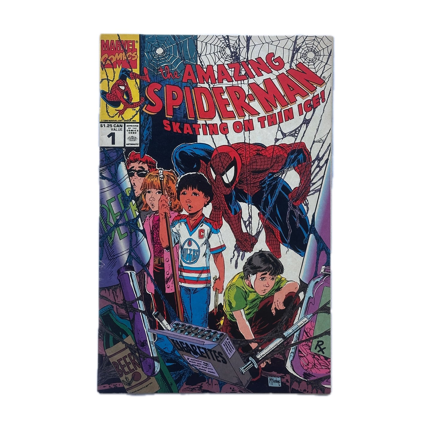 The Amazing Spiderman Skating in Thin Ice #1 1990 Marvel Comics