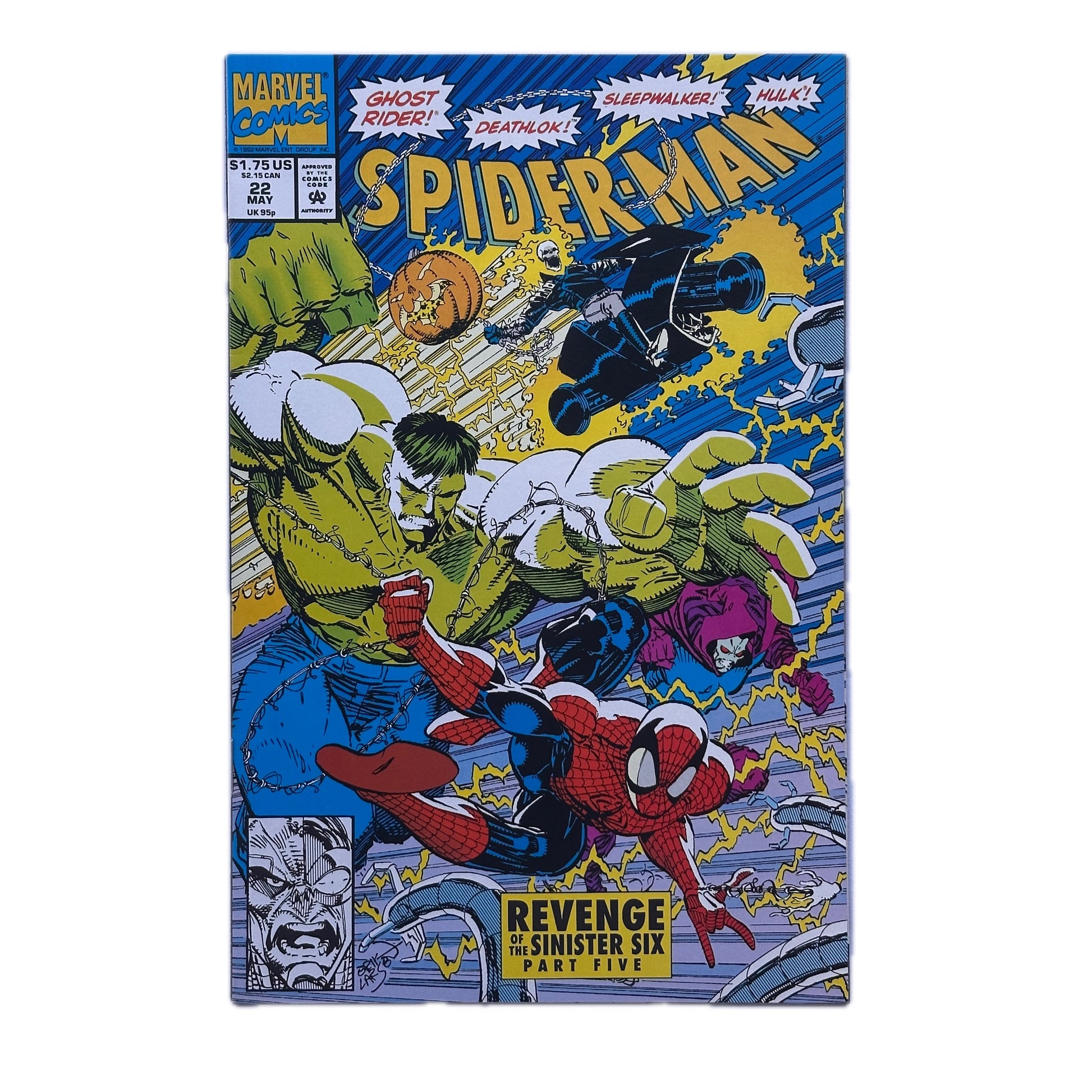 Comic book cover featuring Spider-Man and the Hulk with vibrant colors on a white background