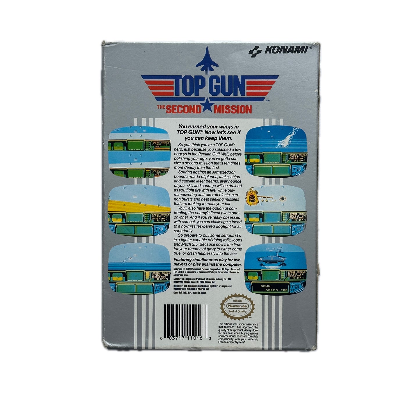 Top Gun Second Mission NES Nintendo Entertainment System Complete in Box