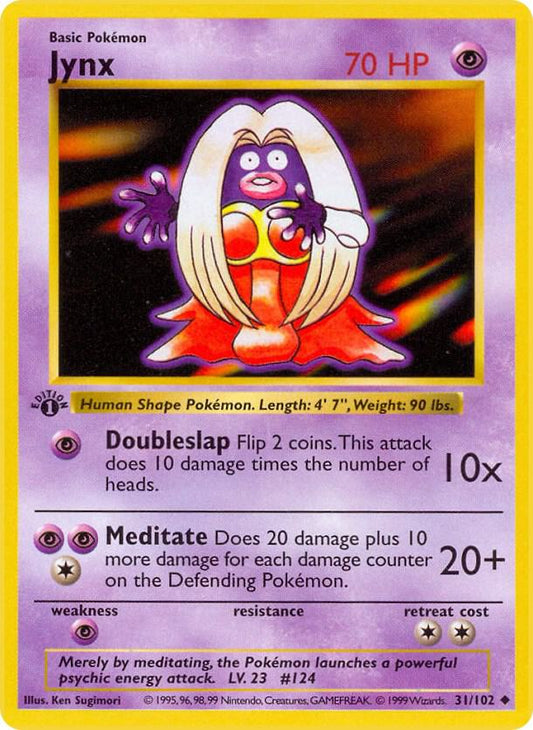Jynx 31/102 Pokémon Base Set Shadowless Raw