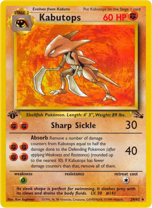 Kabutops 24/62 Pokémon Fossil Raw