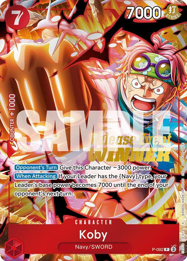 Koby P-092 Release Event Winner Gold Stamp One Piece Raw