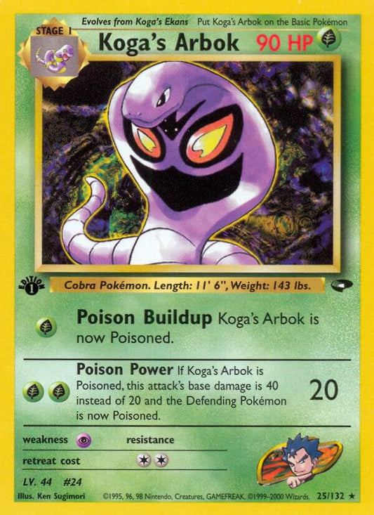 Koga's Arbok 25/132 Pokémon Gym Challenge Raw