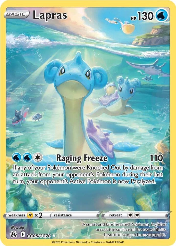 Lapras GG05/GG70 Pokémon Crown Zenith Raw