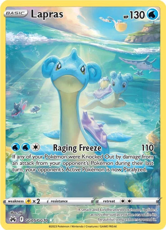 Lapras GG05/GG70 Pokémon Crown Zenith Raw
