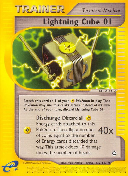 Lightning Cube 01 127/147 Pokémon E-Series Aquapolis Raw
