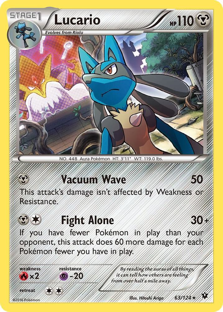 Lucario Holo 63/124 Pokémon XY Fates Collide Raw