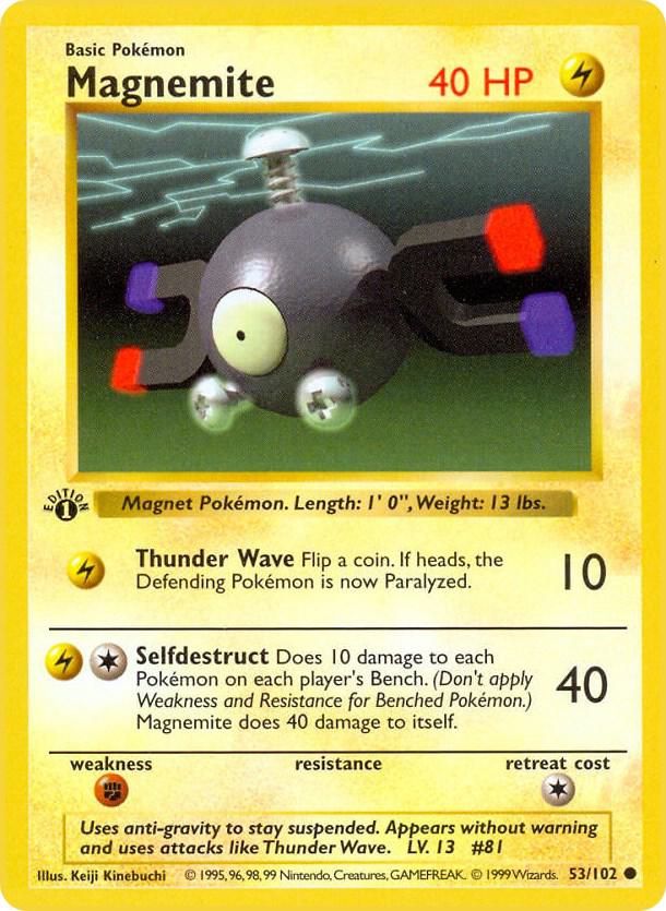 Magnemite 53/102 Pokémon Base Set Shadowless Raw