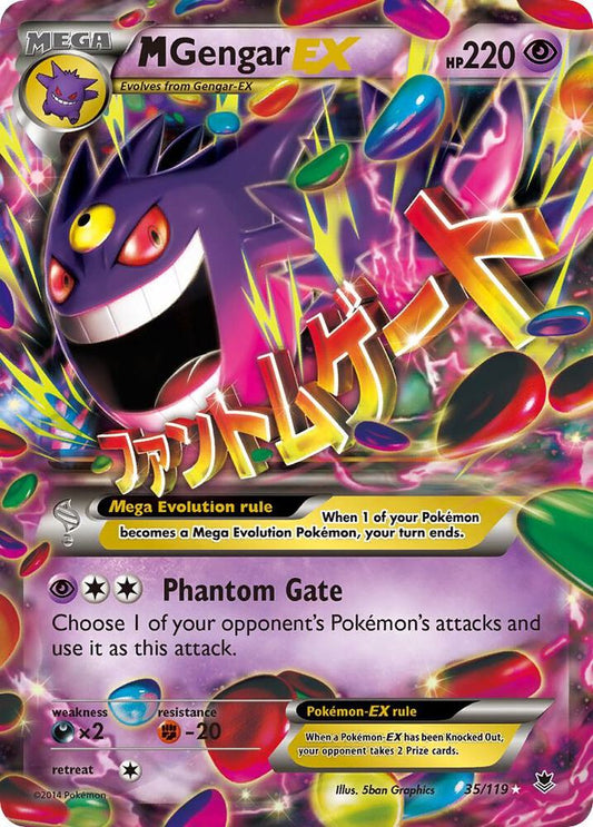 M Gengar EX 35/119 XY Phantom Forces Pokémon Raw