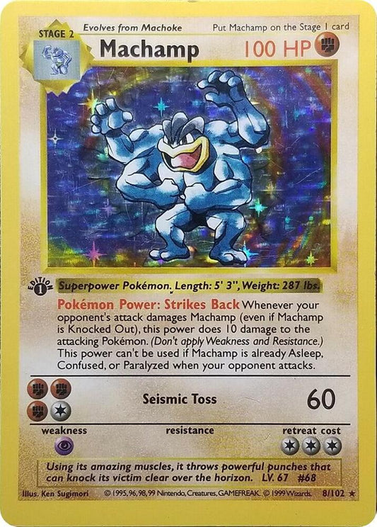 Machamp 8/102 Holo Pokémon Base Set Raw